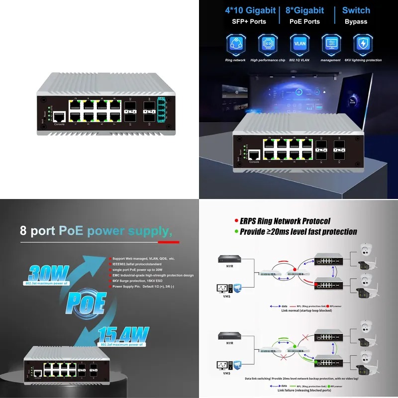 Switch industrial de gerenciam - Sfp+ 10G Managed Switch 8 Port avaliação e preço